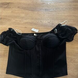 Black Off-Shoulder crop top